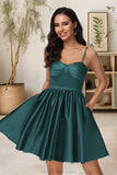 Bella A-line Sweetheart Short/Mini Satin Homecoming Dress STKP0020497