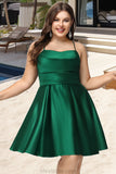 Skylar A-line Cowl Short/Mini Satin Homecoming Dress With Pleated STKP0020511