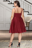 Serenity A-line V-Neck Short/Mini Satin Homecoming Dress STKP0020542