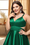 Ximena A-line V-Neck Short/Mini Satin Homecoming Dress STKP0020493