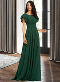 Nicky A-Line Scoop Neck Floor-Length Bridesmaid Dress With Ruffle STKP0012773