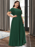 Nicky A-Line Scoop Neck Floor-Length Bridesmaid Dress With Ruffle STKP0012773