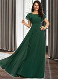 Nicky A-Line Scoop Neck Floor-Length Bridesmaid Dress With Ruffle STKP0012773