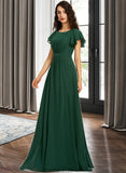 Nicky A-Line Scoop Neck Floor-Length Bridesmaid Dress With Ruffle STKP0012773