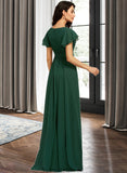 Nicky A-Line Scoop Neck Floor-Length Bridesmaid Dress With Ruffle STKP0012773