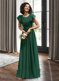 Nicky A-Line Scoop Neck Floor-Length Bridesmaid Dress With Ruffle STKP0012773