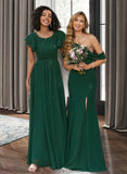 Nicky A-Line Scoop Neck Floor-Length Bridesmaid Dress With Ruffle STKP0012773