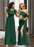 Nicky A-Line Scoop Neck Floor-Length Bridesmaid Dress With Ruffle STKP0012773