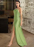 Laura A-Line Cowl Neck Floor-Length Bridesmaid Dress With Split Front STKP0012796