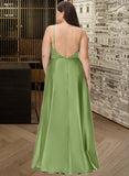 Laura A-Line Cowl Neck Floor-Length Bridesmaid Dress With Split Front STKP0012796