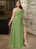 Laura A-Line Cowl Neck Floor-Length Bridesmaid Dress With Split Front STKP0012796