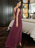 Isis A-Line V-neck Asymmetrical Bridesmaid Dress With Split Front STKP0012824