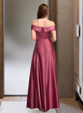 Ashlyn A-Line Off-the-Shoulder Floor-Length Bridesmaid Dress With Split Front STKP0012845