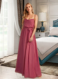 Lexie A-Line Cowl Neck Floor-Length Bridesmaid Dress With Ruffle Split Front STKP0012862