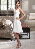 Anna Chiffon Knee-length Bridesmaid Dress with V-Neck STKP0012911