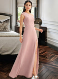 Paris A-Line One-Shoulder Floor-Length Bridesmaid Dress With Bow(s) STKP0012914