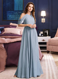 Sophia A-Line High Neck Floor-Length Bridesmaid Dress STKP0012919