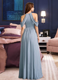 Sophia A-Line High Neck Floor-Length Bridesmaid Dress STKP0012919