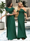 Laura Trumpet/Mermaid One-Shoulder Floor-Length Bridesmaid Dress With Split Front STKP0012921