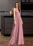 Makenzie A-Line Floor-Length Bridesmaid Dress STKP0012922