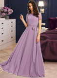 Mariana A-Line Scoop Neck Floor-Length Bridesmaid Dress STKP0012952