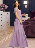 Mariana A-Line Scoop Neck Floor-Length Bridesmaid Dress STKP0012952