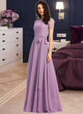 Mariana A-Line Scoop Neck Floor-Length Bridesmaid Dress STKP0012952