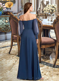 Madelyn A-Line Off-the-Shoulder Floor-Length Bridesmaid Dress With Split Front STKP0012956