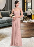 Juliet A-line Sweetheart Floor-Length Chiffon Bridesmaid Dress With Cascading Ruffles STKP0012957