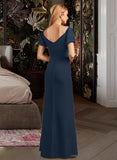 Peyton Sheath/Column V-neck Floor-Length Bridesmaid Dress With Split Front STKP0012976