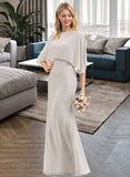 Hilary Sheath/Column Square Neckline Floor-Length Chiffon Bridesmaid Dress STKP0012979