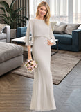 Hilary Sheath/Column Square Neckline Floor-Length Chiffon Bridesmaid Dress STKP0012979