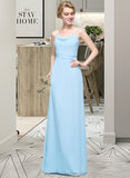 Kendal A-Line Cowl Neck Floor-Length Chiffon Bridesmaid Dress With Ruffle STKP0012981