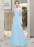 Kendal A-Line Cowl Neck Floor-Length Chiffon Bridesmaid Dress With Ruffle STKP0012981