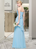 Kendal A-Line Cowl Neck Floor-Length Chiffon Bridesmaid Dress With Ruffle STKP0012981