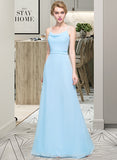 Kendal A-Line Cowl Neck Floor-Length Chiffon Bridesmaid Dress With Ruffle STKP0012981