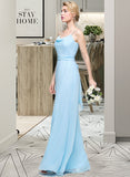 Kendal A-Line Cowl Neck Floor-Length Chiffon Bridesmaid Dress With Ruffle STKP0012981