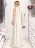 Tatum A-Line Scoop Neck Floor-Length Chiffon Bridesmaid Dress With Cascading Ruffles STKP0012999