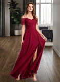 Haven A-Line V-neck Floor-Length Bridesmaid Dress STKP0013000