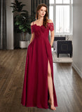 Haven A-Line V-neck Floor-Length Bridesmaid Dress STKP0013000