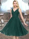 Marissa A-line V-Neck Knee-Length Chiffon Bridesmaid Dress STKP0013002