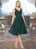 Marissa A-line V-Neck Knee-Length Chiffon Bridesmaid Dress STKP0013002