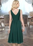 Marissa A-line V-Neck Knee-Length Chiffon Bridesmaid Dress STKP0013002