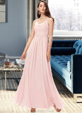 Joselyn A-Line Cowl Neck Floor-Length Chiffon Bridesmaid Dress STKP0013005