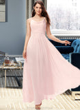 Joselyn A-Line Cowl Neck Floor-Length Chiffon Bridesmaid Dress STKP0013005