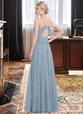 London A-Line Sweetheart Floor-Length Chiffon Bridesmaid Dress With Ruffle Split Front STKP0013008