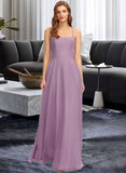 Xiomara A-Line Scoop Neck Floor-Length Chiffon Bridesmaid Dress With Pockets STKP0013017