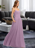 Xiomara A-Line Scoop Neck Floor-Length Chiffon Bridesmaid Dress With Pockets STKP0013017