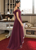 Dakota A-Line Off-the-Shoulder Asymmetrical Bridesmaid Dress With Lace STKP0013070