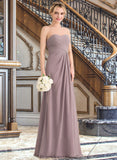 Ryan A-Line Sweetheart Floor-Length Chiffon Bridesmaid Dress With Ruffle Split Front STKP0013079